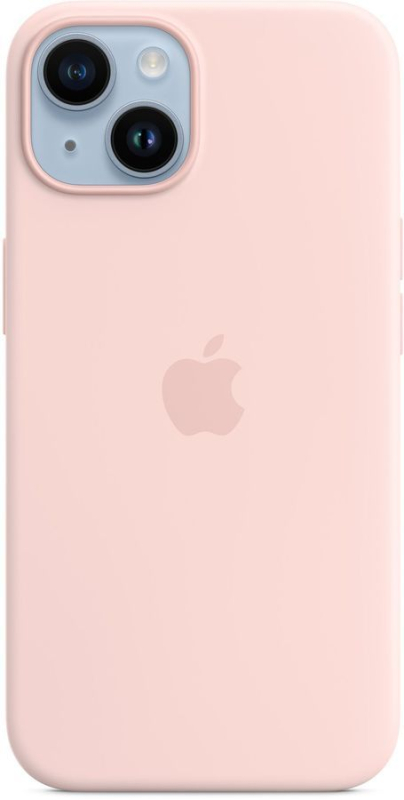 Купить Чехол Apple iPhone 14 Silicone Case with MagSafe, chalk pink (MPRX3FE/A)